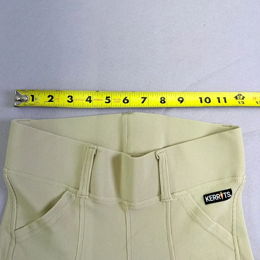 Kerrits Riding Breeches Womens Medium Tan‎ Microcord Knee Patch Equestrian Pants
